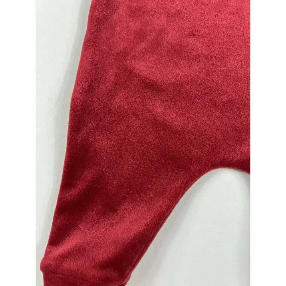 Tea Collection Velour Ruffle Romper Red 3-6 Months